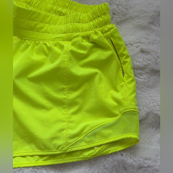 lululemon Hotty Hot High-Rise Lined Zip Pocket Neon Running Shorts - 6 ( S ) - Picture 5 of 15
